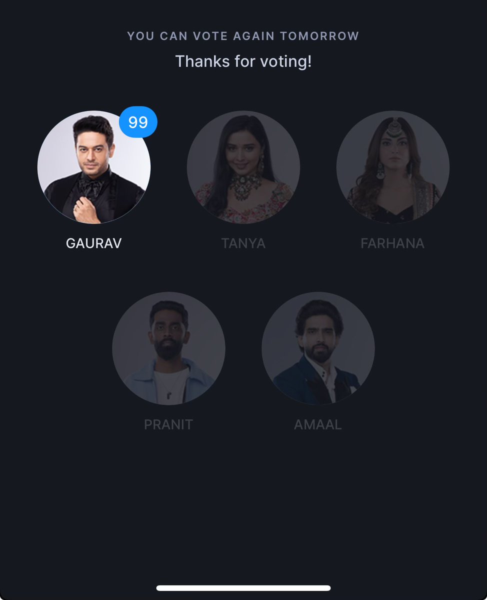 rupali_tweets's tweet photo. Voted for my favourite and most deserving candidate #GauravKhanna𓃵 @GauravKhannaFP @Biggboss19live GK kya karega? GK trophy uthayega. https://t.co/XyK7SoF1Fi