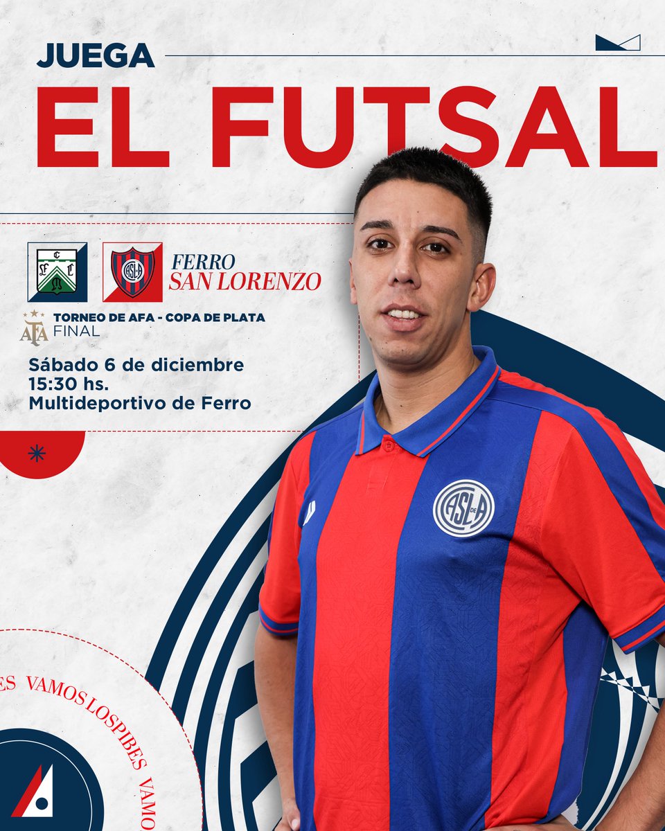 #FutsalMasculino 👊 ¡Dale SanLoré...! 

Hoy a las 15:30, #SanLorenzo buscará consagrarse campeón de la Copa de Plata. El Ciclón se enfrentará en la final contra Ferro, en Caballito. 

❌ Sin público azulgrana

¡Vamos con todo! 💙❤️