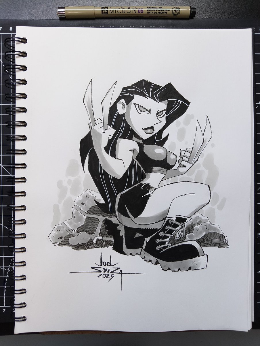 Claws out and ready for whatever's coming! 💪😉

#X23 #InkDrawing #TraditionalArt #ComicBookStyle #Wolverine #XMen #MicronPen #Sketchbook #ArtProcess #FanArt #JoelSouzaArt