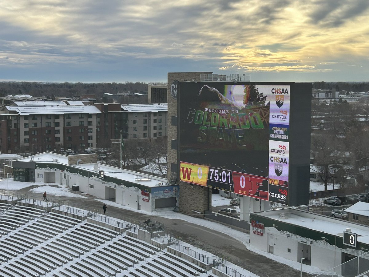 JeffcoAthletics's tweet image. FOOTBALL 🏈 
Good morning from Canvas Stadium in Fort Collins. Maybe the biggest day in the history for Jeffco football with 3 Jeffco teams in 3 different state title games. @Pomona_AD (3A) @DakotaRidgeFB (4A) &amp;amp; @FootballRalston (5A). 3A kicks off at 10 am. #copreps @postpreps