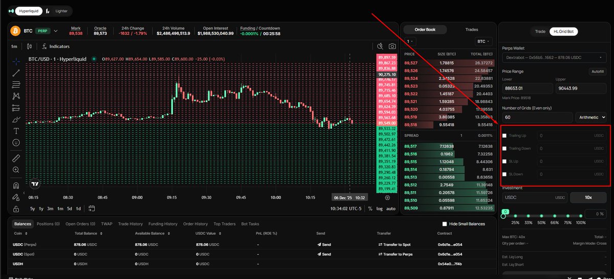 Trailing Up / Down
Stop Loss Up / Down
Are being implemented in the grid bot.
It is available for both HL and Lighter
Grab some early access codes below if you need it
app.dextrabot.com/terminal/hyper…