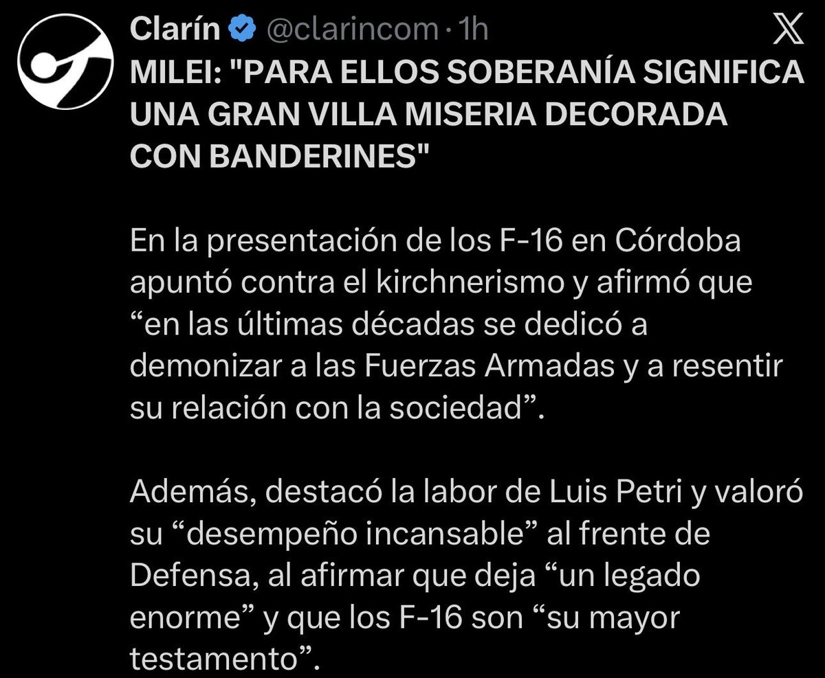 Soberanía significa tener decision propia para comprar lo que el país necesita. De querer comprar aviones para mejorar la defensa del país, hubiesen comprado la opción de los JF-17 Block III. Pero no lo hicieron porque ni USA ni UK se lo permiten. La compra de los F16 no tienen