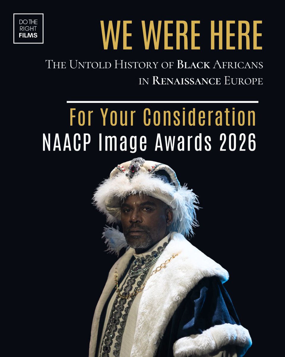 fred_kuwornu's tweet photo. FOR YOUR CONSIDERATION — NAACP IMAGE AWARDS 2026- OUTSTANDING DOCUMENTARY

I created We Were Here — The Untold History of Black Africans in Renaissance Europe to expand the narrative beyond stories of servitude.
For too long, the world has been taught that Black presence in Renaissance Europe was limited to slavery or domestic roles. This film restores what was erased: leadership, artistry, spirituality, and Black excellence at the heart of European history.
Figures like Saint Benedict the Moor, Juan Latino, Juan de Pareja, and Alessandro de’ Medici were scholars, artists, diplomats, and political leaders whose contributions shaped the world we inherited. Their stories deserve visibility, dignity, and a place in our collective memory.

The film was exhibited in the Central Pavilion of the 60th Venice Biennale International Art Exhibition, curated by Adriano Pedrosa, marking a rare recognition for a linear documentary in one of the world’s most important art spaces.

The project has since been embraced by museums, universities, and historians worldwide, and was honored with the Dan David Prize 2025, one of the most prestigious international awards for historical research.

As a diasporic Black filmmaker born in Italy to a Ghanaian father and now based in New York, I am deeply grateful that the NAACP Image Awards community opens its platform to voices from across the African diaspora.
This recognition allows international Black stories to reach audiences that have long been denied access to this history.

To all Image Awards members:
I warmly invite you to watch the film and consider it during this awards season.
Your support amplifies independent Black storytelling and helps restore chapters of history that have been hidden for centuries.
Thank you for this opportunity.

#NAACPImageAwards #FYC #WeWereHereFilm #BlackHistory #AfricanDiaspora @naacpimageaward  @NAACP