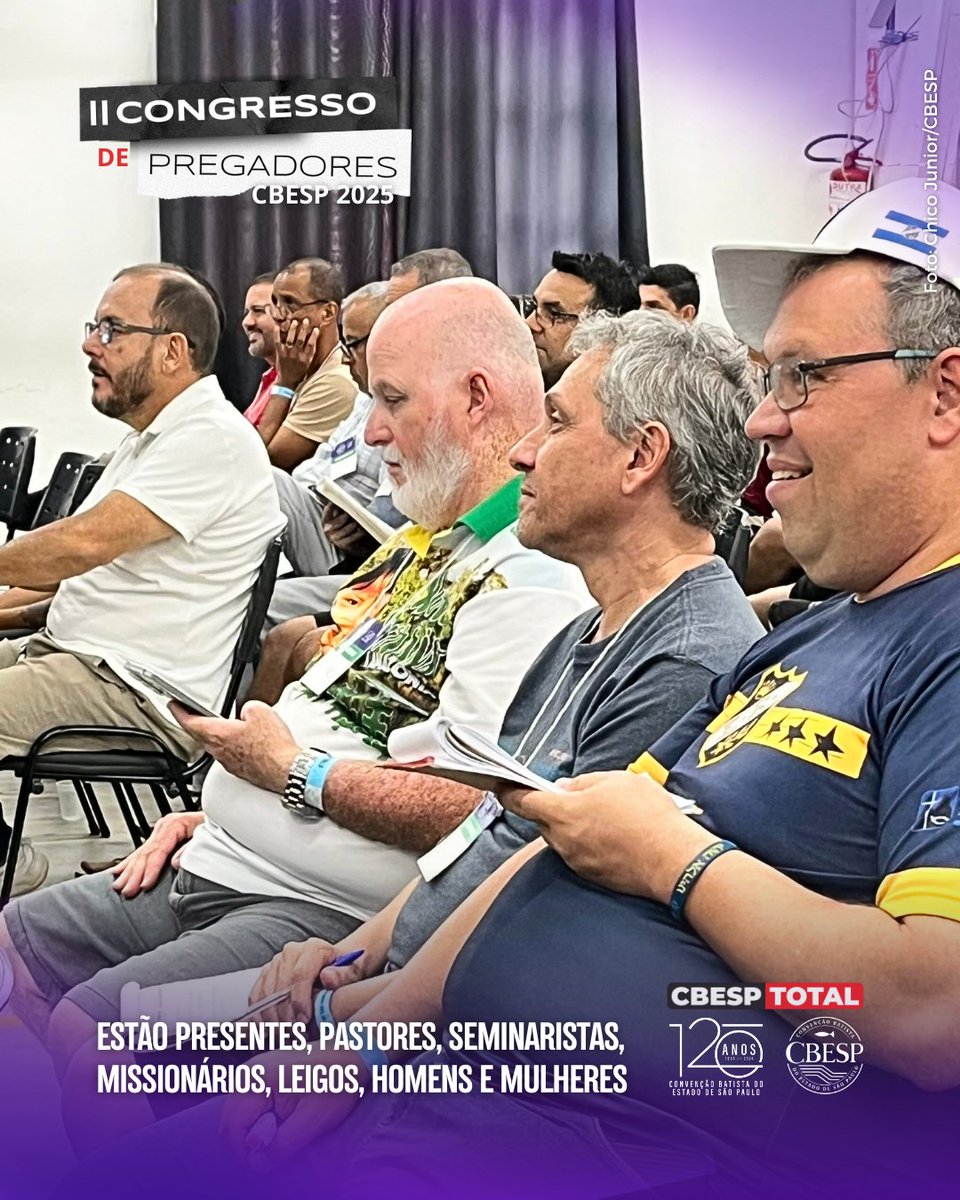 cbesp's tweet photo. CONGRESSO DE PREGADORES
O sábado traz a continuação do II Congresso de Pregadores CBESP 2025, encontro de capacitação ministerial realizado e subsidiado pela @CBESP.  
No 2º dia, a exposição foi do pastor Emanuel Uchôa, presidente da OPBB-SP.
#CBESP #denominaçãobatista #servir https://t.co/MiUYFCwUz4