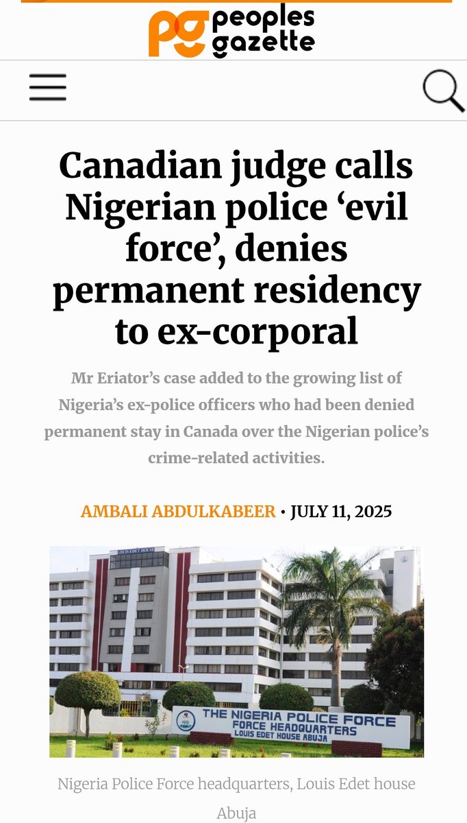 noweet's tweet image. Nigerians are so dumb. No wonder the politicians abuse them on daily basis and yet nigerians defend them. This is Canada telling nigerians the evil nature of Nigerian police force. The world knows the atrocities happening in nigerian police force.
#EndTigerBaseOwerriNow