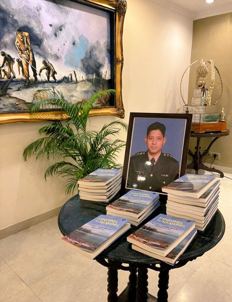 megirish2001's tweet photo. #GratitudePost 
Truly touched by messages of love and pride on Akshay's birthday in the stars.... one he shares with his twin sister Neha on mother earth❤️

His Fauji fraternity - The Sappers, led by  former Army Chief Gen Manoj Pande PVSM AVSM VSM ADC, current Engineer-in-Chief Lt Gen Vikas Rohella and his Regimental family organised a celebration in Akshay's honour 

My book FINDING NEW MEANING was released by most distinguished Veterans in presence of Akshay's COs, colleagues and dear friends & coursemates. I see bits of my raja beta in all of them 😍

What made it even more special for @wg_kumar and me was the presence of our close friends from the Air Force who knew Akshay since he was a baby...  

Thank you Col @ajaykraina and team @QuillSabre for ensuring these beautiful books reached us in time for Akshay's birthday today🙌

Jai Hind Ki Sena 🇮🇳

My book is now also available on Amazon  https://t.co/GHDkslaDT3 
Happy reading 🙏