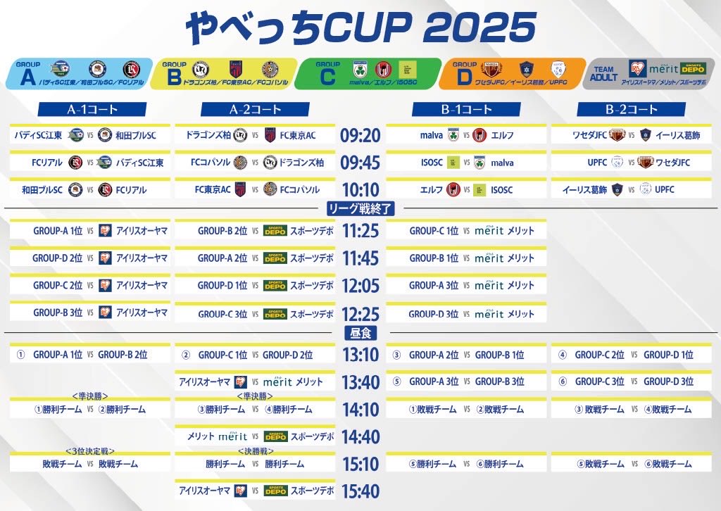 Runway0819's tweet photo. やべっちCUP2025のタイムテーブルです！ https://t.co/jBJRekeNeh