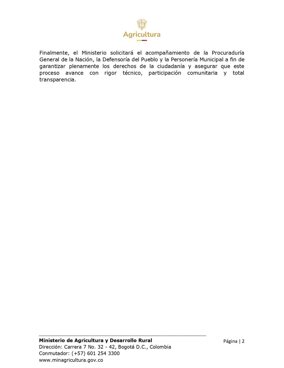 #ComunicadoMinAgricultura 🚨 | Desde el #MinAgricultura 🌾 precisamo­s que el espacio de socialización de las Áreas de Protección para la Producción de Alimentos (#APPA) 🍊🌽 fue convocado por la Veeduría Catastro, Comunidad y Transparencia de Cogua (#Cundinamarca). Atendimos a