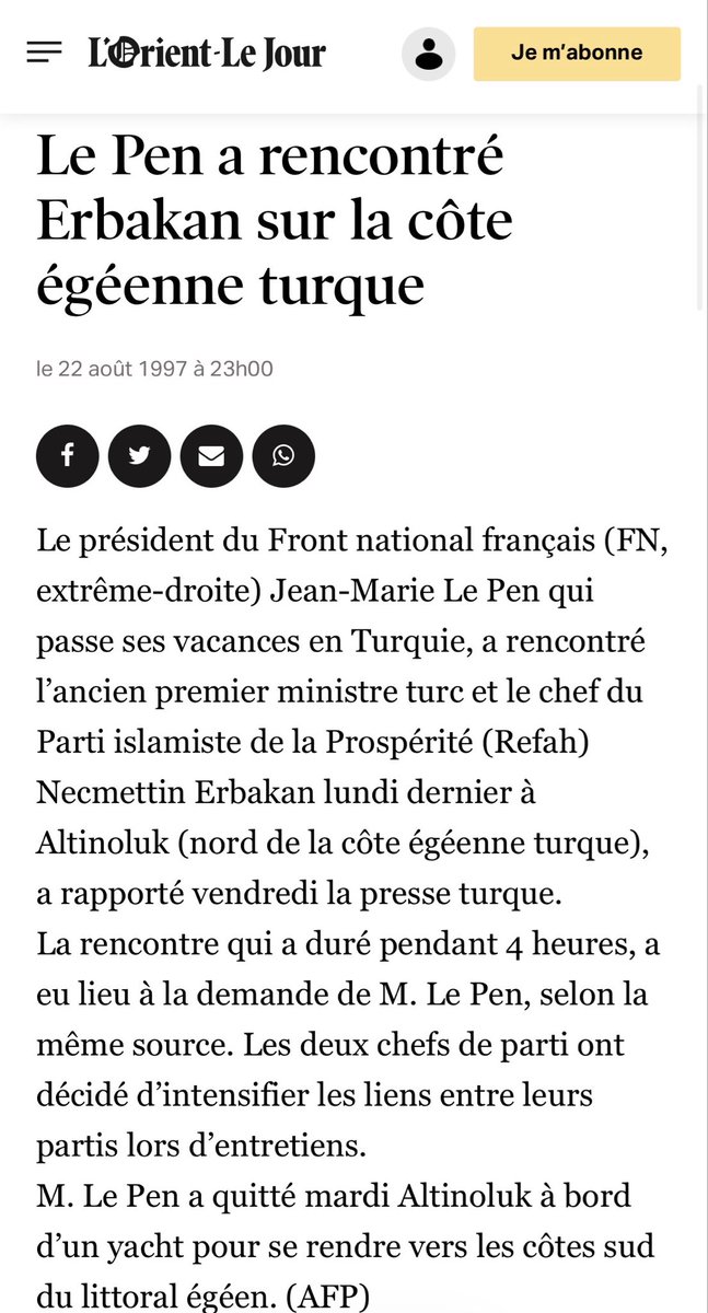 Andarxmnc's tweet photo. @MarionMarechal Erbakan était un grand ami de votre grand-père Jean-Marie Le Pen, ne l’oubliez pas trop vite ! https://t.co/A850Eepg9k