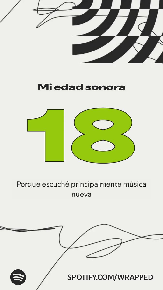 LuciaBaez's tweet photo. Esta es mi edad sonora según mi #SpotifyWrapped. 

I think they gave me this age because below would be some type of PG13 music, but I would say yes, music is where I like to keep my vantage point at the event horizon.  https://t.co/UfhCenxjq8 https://t.co/7OjH9fqJU8