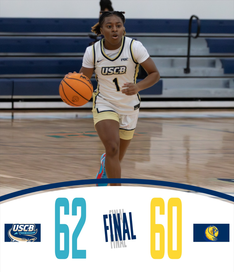 USCBAthletics's tweet image. Sand Sharks battle back from 18 down to win on couple late points from Taniyah Bowman who finishes with a game high 17 points! @uscbwbb  are back home on Wednesday at 5:30 PM!  
#FINSUP #USCB
