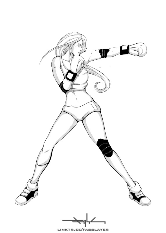 FASSLAYER's tweet photo. Line art of a boxer girl in a fight pose. This illustration is part of my boxing girls art book. Visit for details!:
https://t.co/lMIraqVrxo
#femaleboxer #boxergirl #lineart #ocart #boxingart https://t.co/HUhqv5xKCK