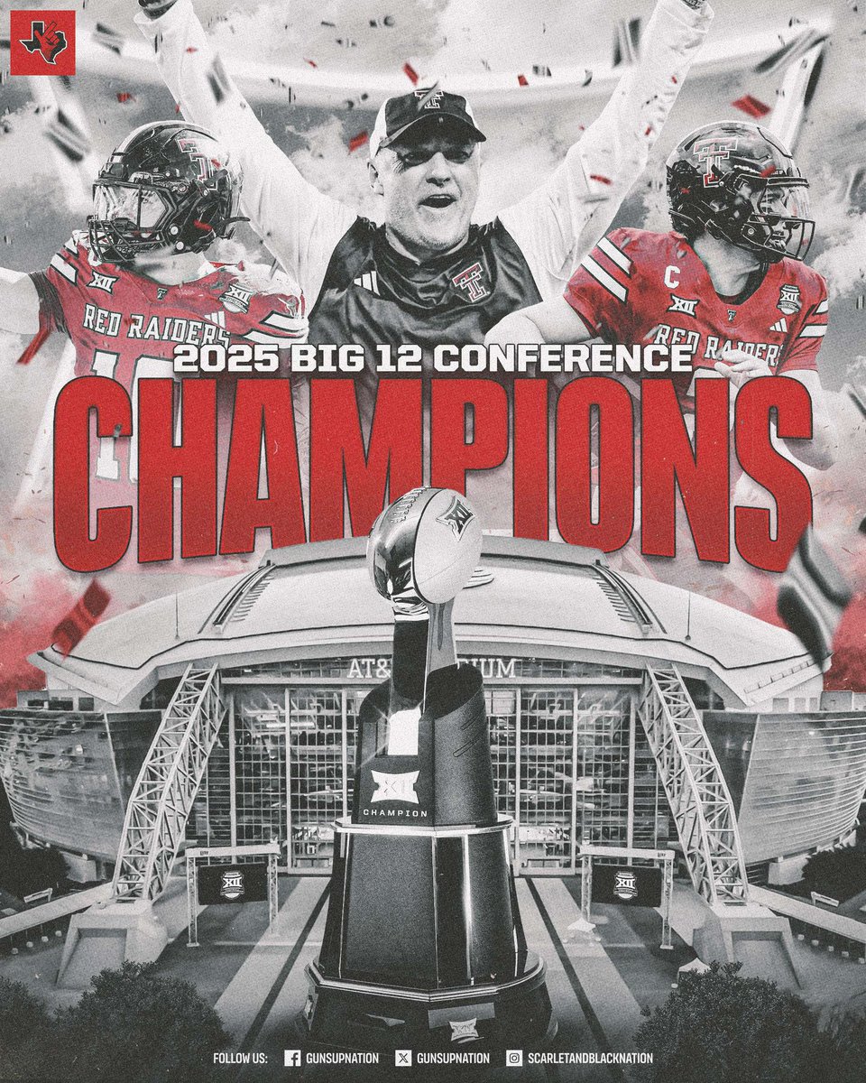 MarcSaldana7's tweet photo. Big 12 Champs!!!!!!!!!!! Well done @TexasTechFB #StriveForHonor #GunsUp https://t.co/a70Uc6Gli2