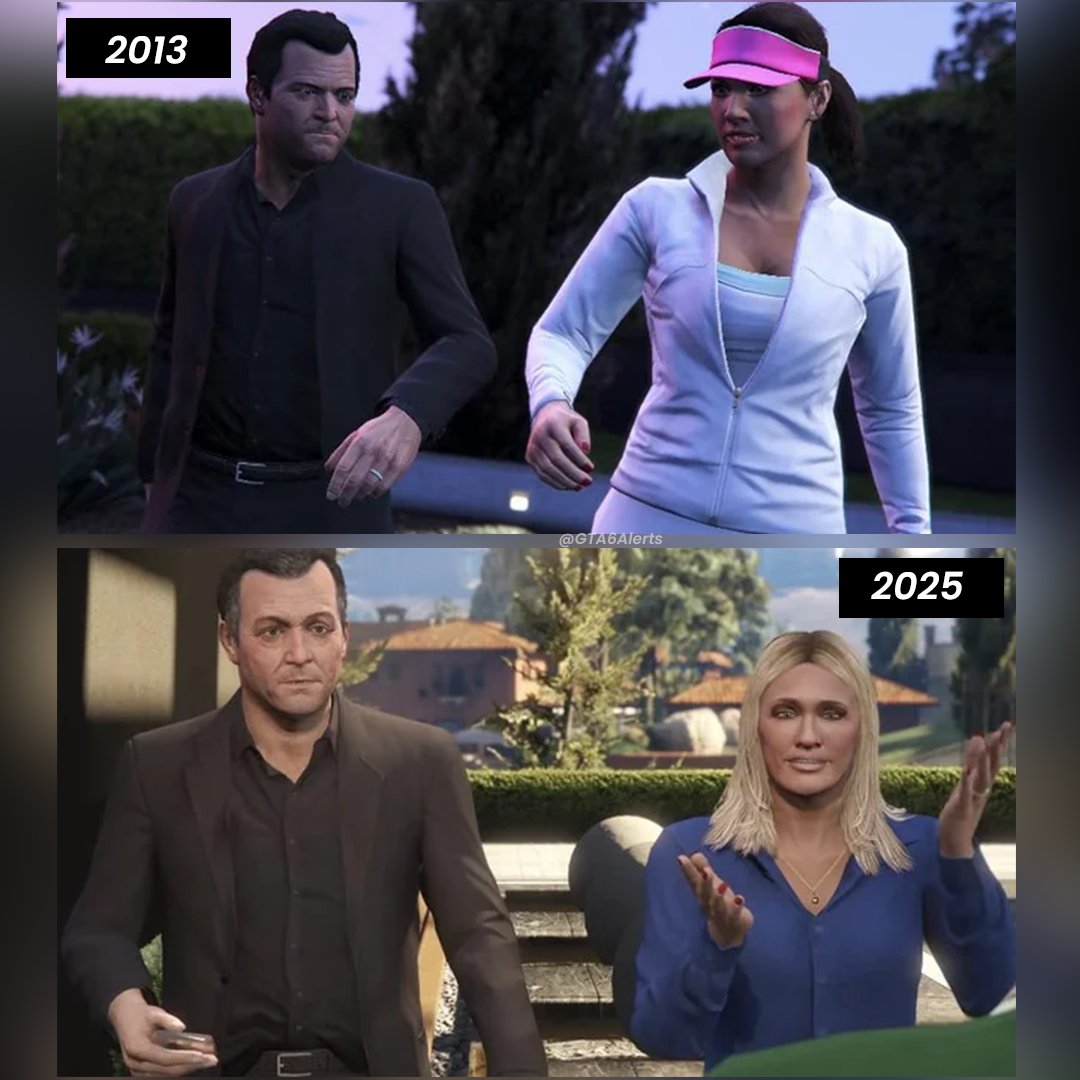 Michael and Amanda in GTA 5 - 2013 vs 2025
