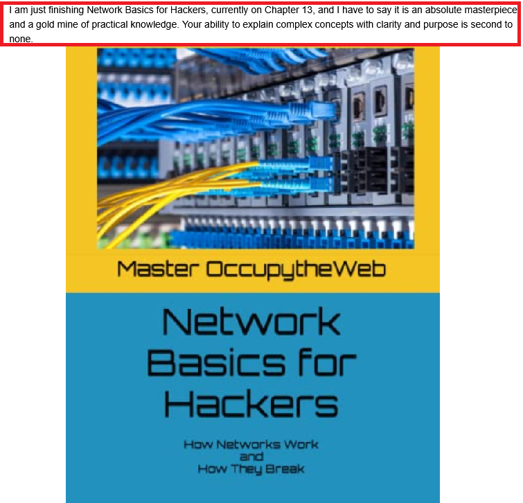 three_cube's tweet image. Looking for the perfect holiday gift for cybersecurity geek?

This is it!

Network Basics for Hackers!             

Network Basics, Wi-Fi Hacking, Wireshark, Bluetooth, Firewalls, Car Hacking, SCADA and SDR!                       

 &quot;An absolute masterpiece!&quot;…