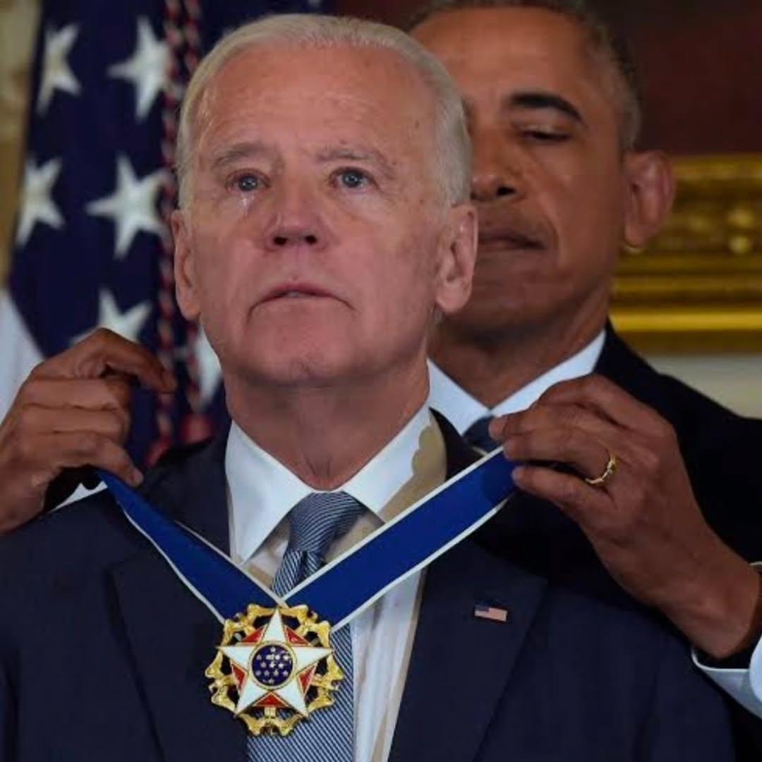 Biden got the Presidential Medal of Freedom with Distinction 
 America’s highest civilian honor.
Trump got the new FIFA Peace Award a symbolic sports trophy.
Not exactly comparable.