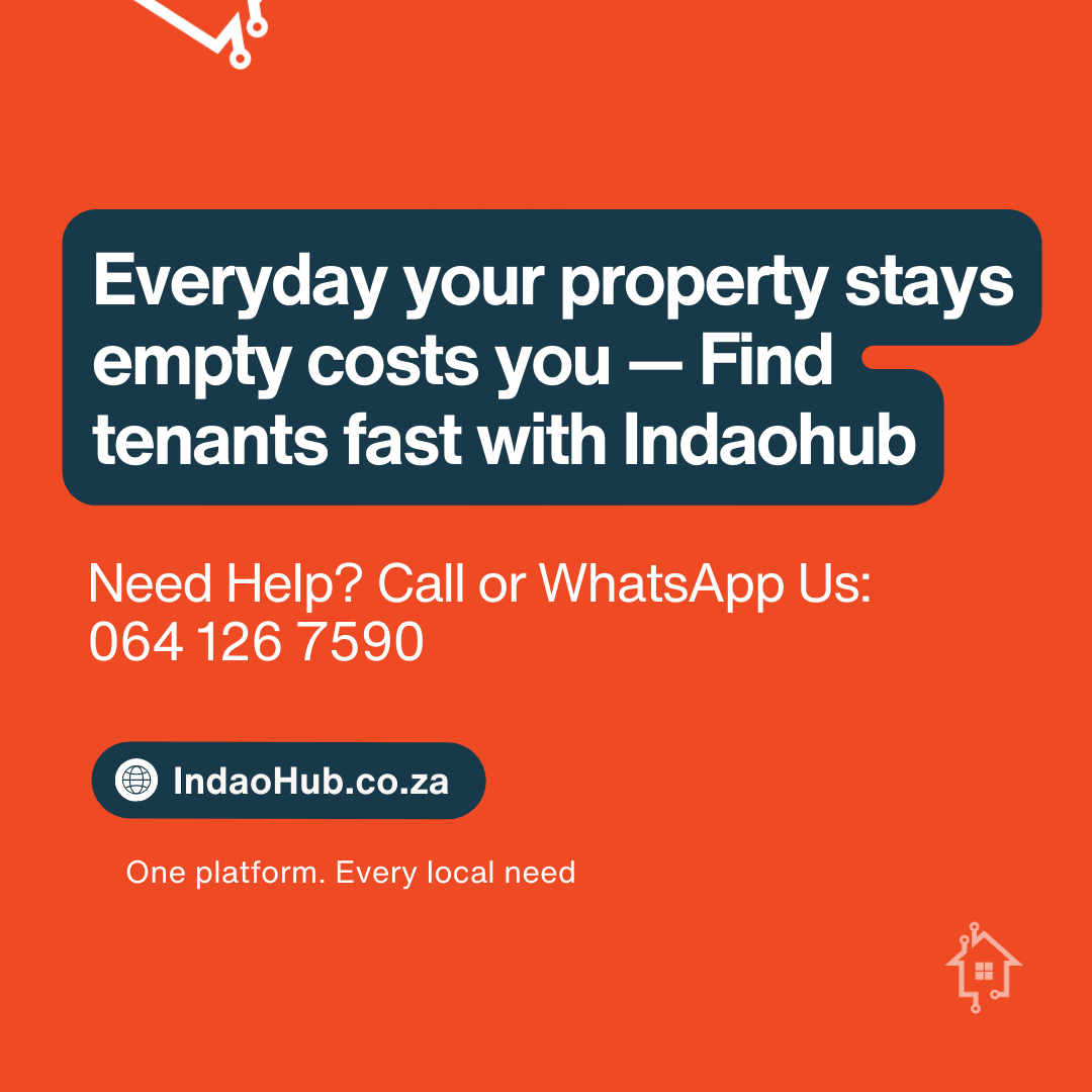 IndaoHub's tweet photo. Don’t let your rooms sit empty! 🏠
List on IndaoHub and find tenants fast, hassle-free, and right in your area.
📲 064 126 7590 | 🌐 https://t.co/qUTEisClDq https://t.co/0oBsEtXYxd