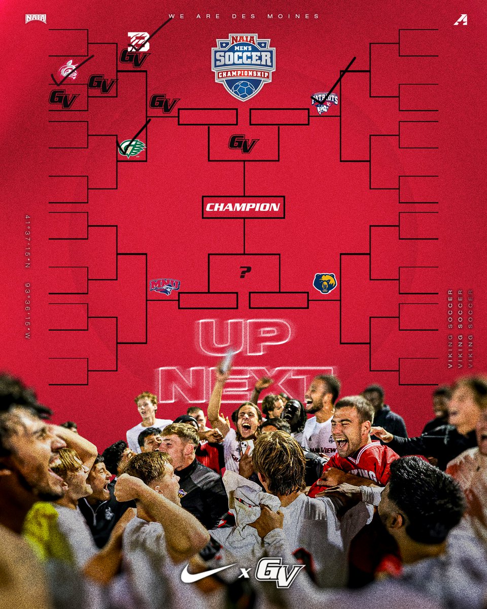 VikingAthletics's tweet photo. MSOC⚽| The Vikings will play on Monday, December 8th!

That game will be at 2:00 PM CT against the winner of No. 7 MidAmerica Nazarene and No. 15 West Virginia University Institute of Technology.

#WEAREDSM | #TheRightWayToPlay | #BattleForTheRedBanner https://t.co/OBnsOnth8w