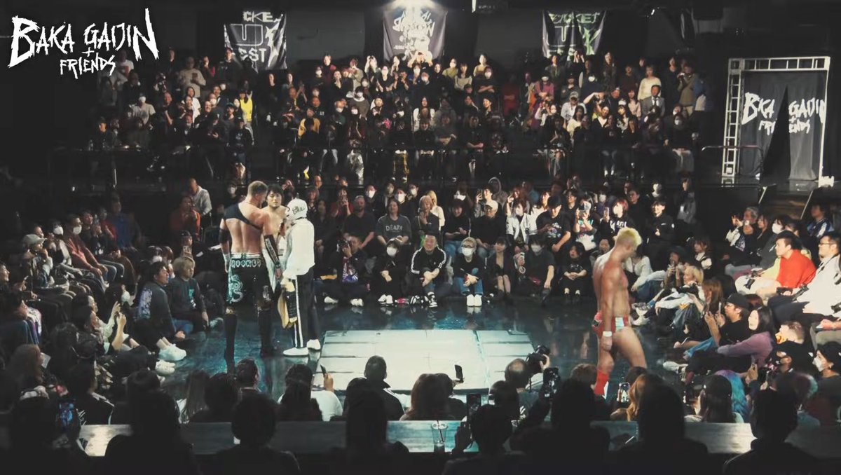 Quick reminder if you ever wanted to see a show at Shinjuku FACE where even though there is a ring permanently set up we took it down and replaced it with a tiny ass mat for the fuck of it infront of 500 sold out people the latest <a href="/bakaoffice/">BAKA GAIJIN + FRIENDS</a> show is here and free and in full~