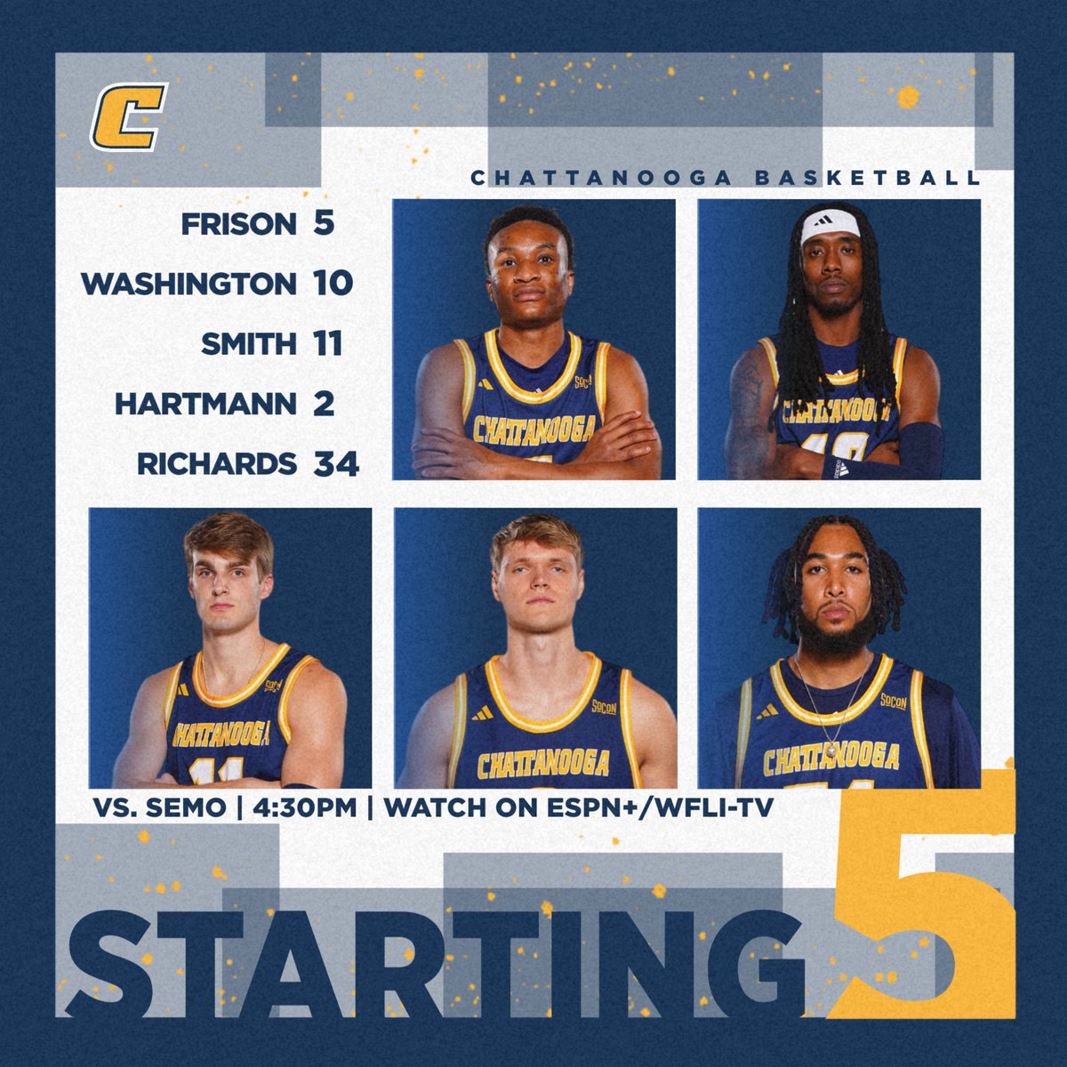 GoMocsMBB's tweet image. Starting 5⃣ against SEMO ✔️