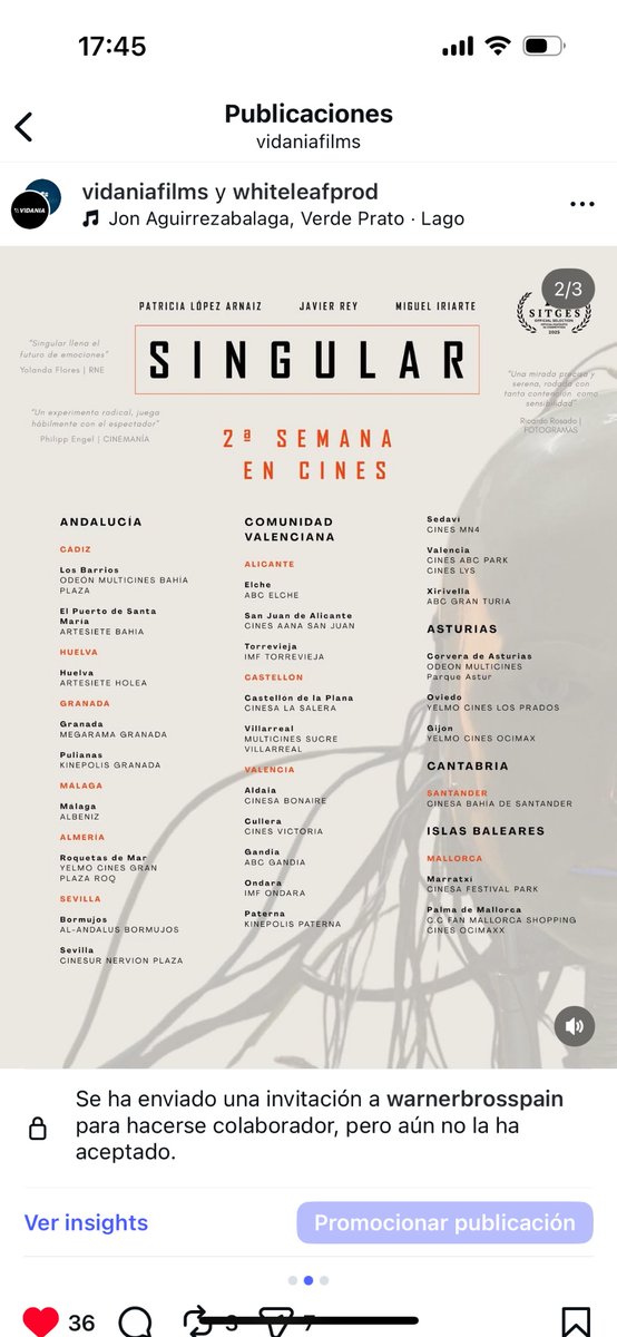 Alepide's tweet photo. Segunda semana en cines de #Singular 

No se me ocurre mejor plan para el puente 🩶 https://t.co/BWoxIAoczz