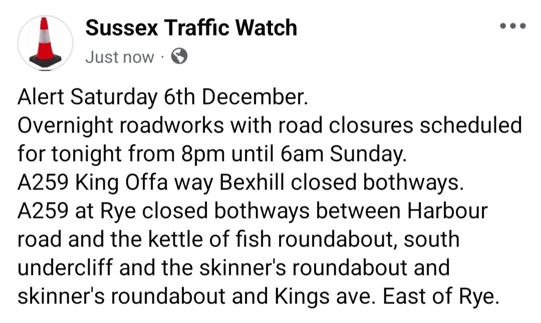 Sussex Traffic Watch tweet media
