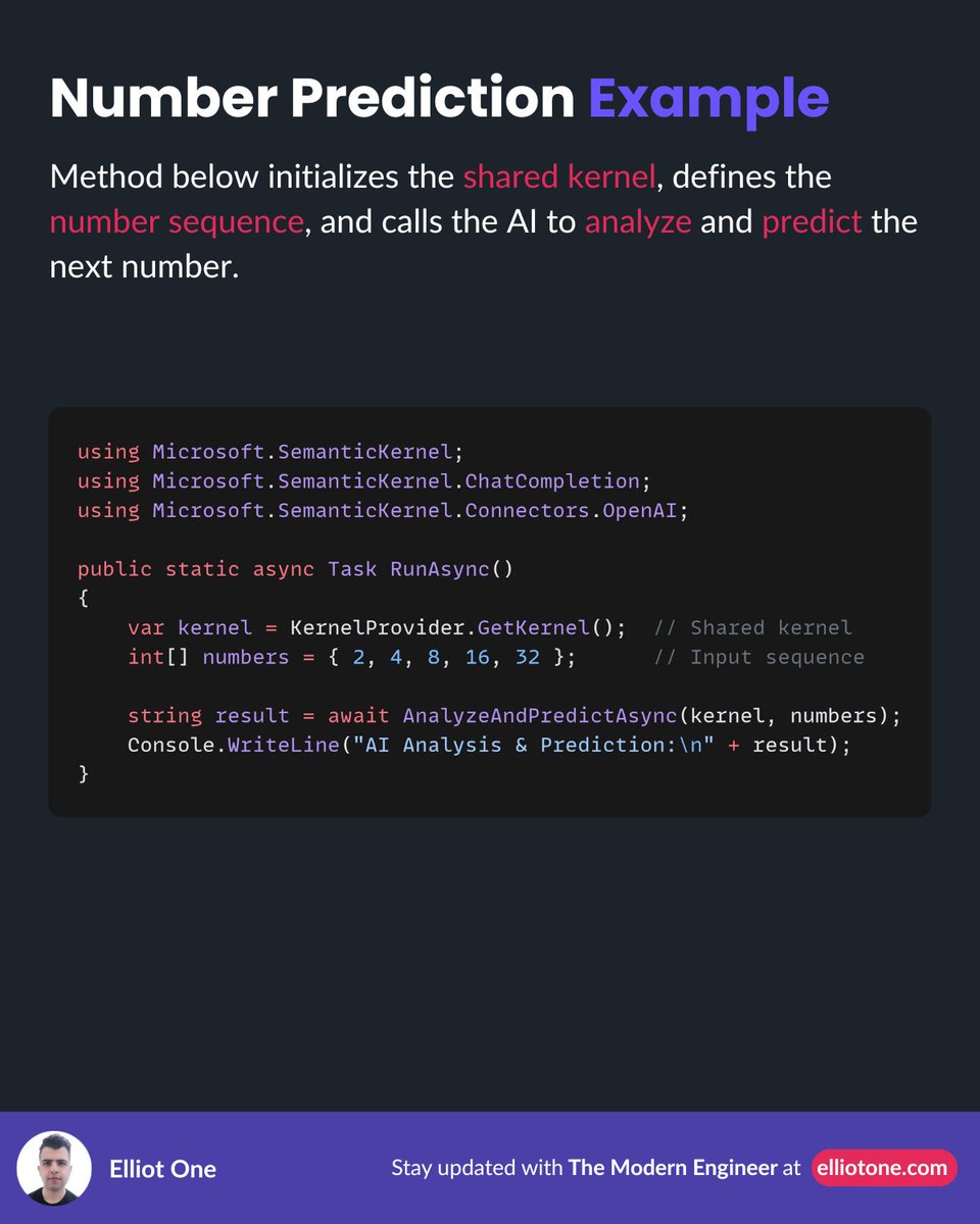 elliot1one's tweet image. Building local AI in .NET with Semantic Kernel + LM Studio 🚀

Fast, private, zero-cost AI with clean architecture and strong reasoning, all running locally.

Repo: github.com/ElliotOne/sm-s…

#SemanticKernel #LocalAI #dotnet #AI #developers