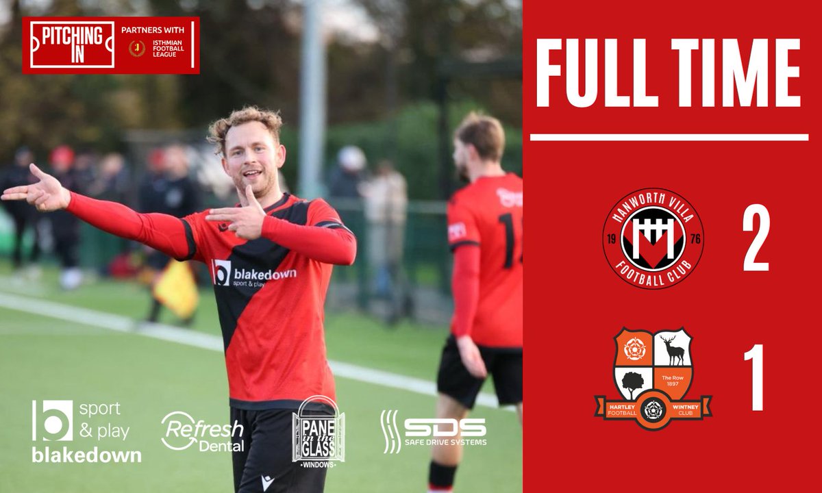 3 𝙥𝙤𝙞𝙣𝙩𝙨 𝙖𝙣𝙙 𝙤𝙪𝙧 𝙪𝙣𝙗𝙚𝙖𝙩𝙚𝙣 𝙧𝙪𝙣 𝙜𝙤𝙚𝙨 𝙤𝙣!

We only had to hang on for a few seconds after a late consolation goal for Hartley.

Hanworth Villa 🔴 2–1 🔵 Hartley Wintney

📻 LIVE: hanworthvilla.mixlr.com/events/4482297 

🏆<a href="/IsthmianLeague/">The Pitching In Isthmian League</a> | #UpTheVilla