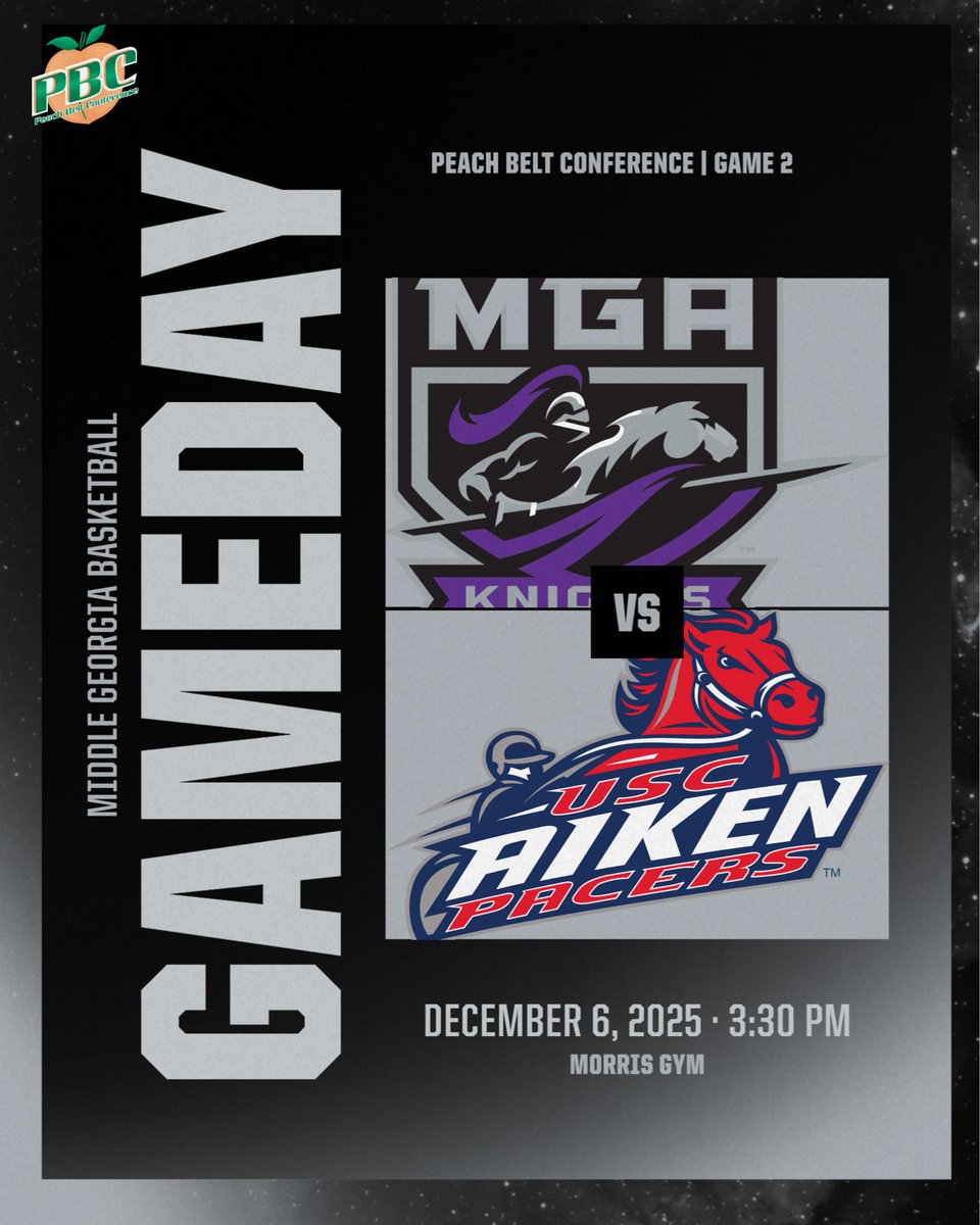 MiddleGA_MBB's tweet image. Saturday Matinee!! 

🆚 USC- Aiken
⏰ 3:30 PM
📍 Cochran, GA 
🎥 pbcsportsnetwork.com/mgaknights/?B=…