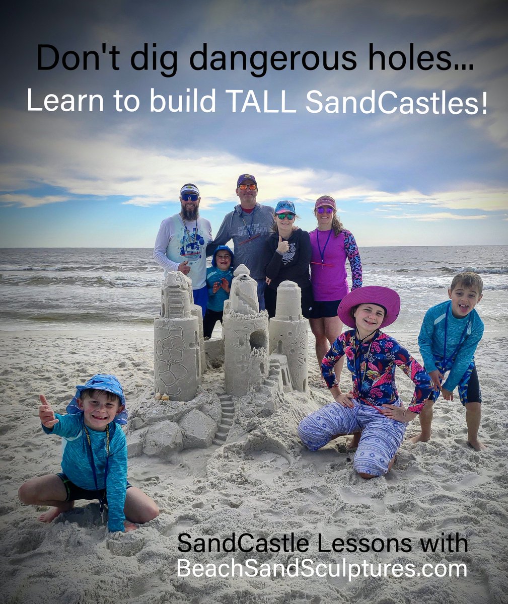 Learn to build TALL SandCastles with a #SandCastleLesson with #BeachSandSculptures a year round #1 Tripadvisor Activity BeachSandSculptures.com to book online 

Digging is dangerous!