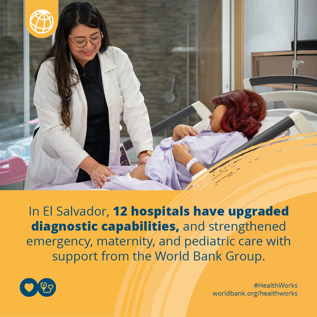 WorldBank's tweet image. El Salvador is transforming health care—investing in digital tools, resilient infrastructure, and empowered health workers.

See how these changes are improving lives across the country: wrld.bg/S6Y550Xp5hU #HealthWorks