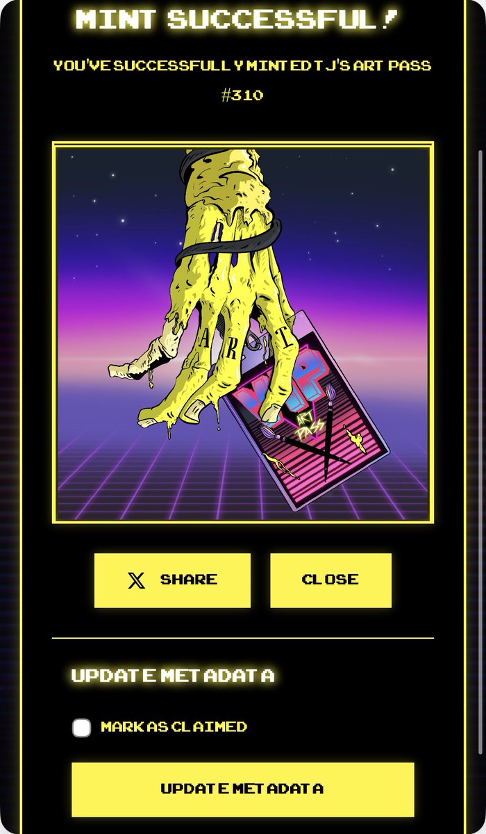 Finally got my hands on TJs Art Pass by <a href="/tjthecreator_/">𝞣𝙅 𝞣𝞖𝙀 𝘾𝞒𝙀𝞓𝞣𝙊𝞒 🍌</a> 

310 has a good ring to it