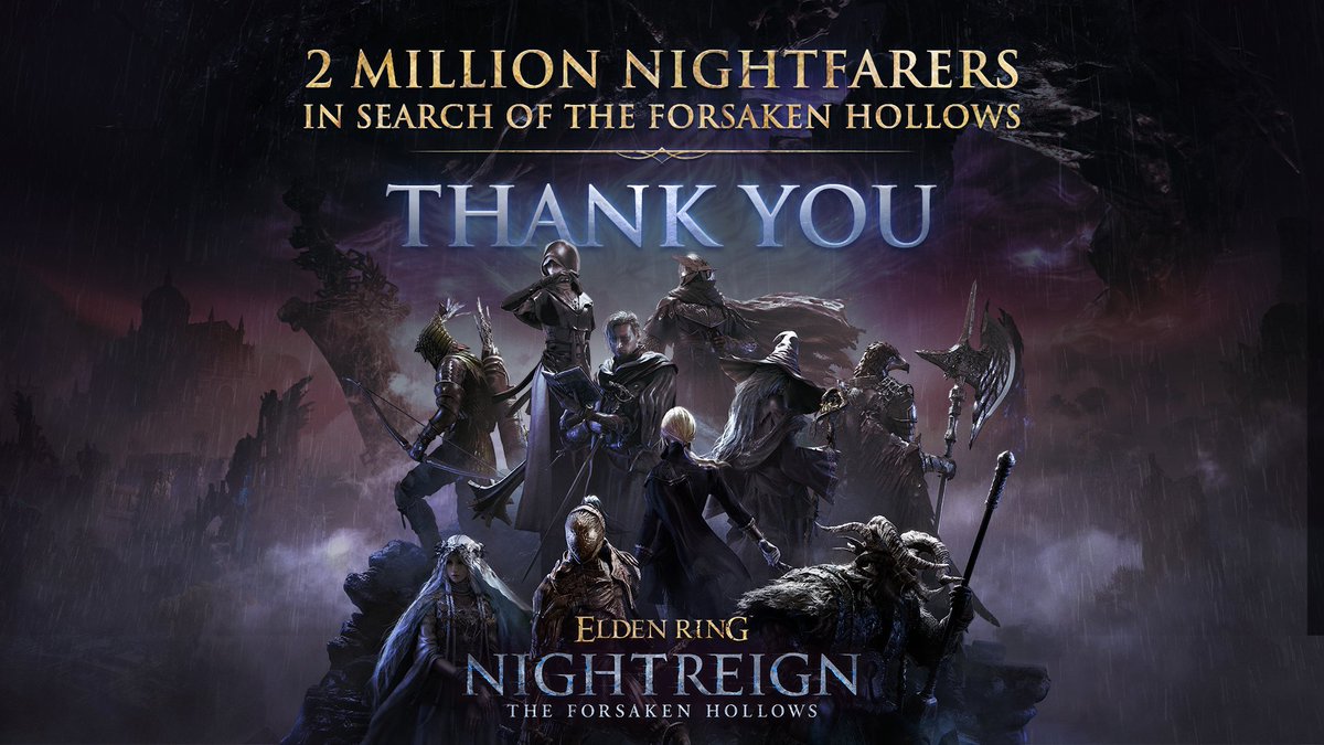 Okami13_'s tweet photo. The Elden Ring family of games has sold nearly 50 million units in three years.

• Elden Ring  - 30M
• Elden Ring: Shadow of the Erdtree - 10M
• Elden Ring Nightreign - 5M
• Elden Ring Nightreign: The Forsaken Hollows - 2M in 2 days

What a massive success for FromSoftware. https://t.co/n15EKEfy8p