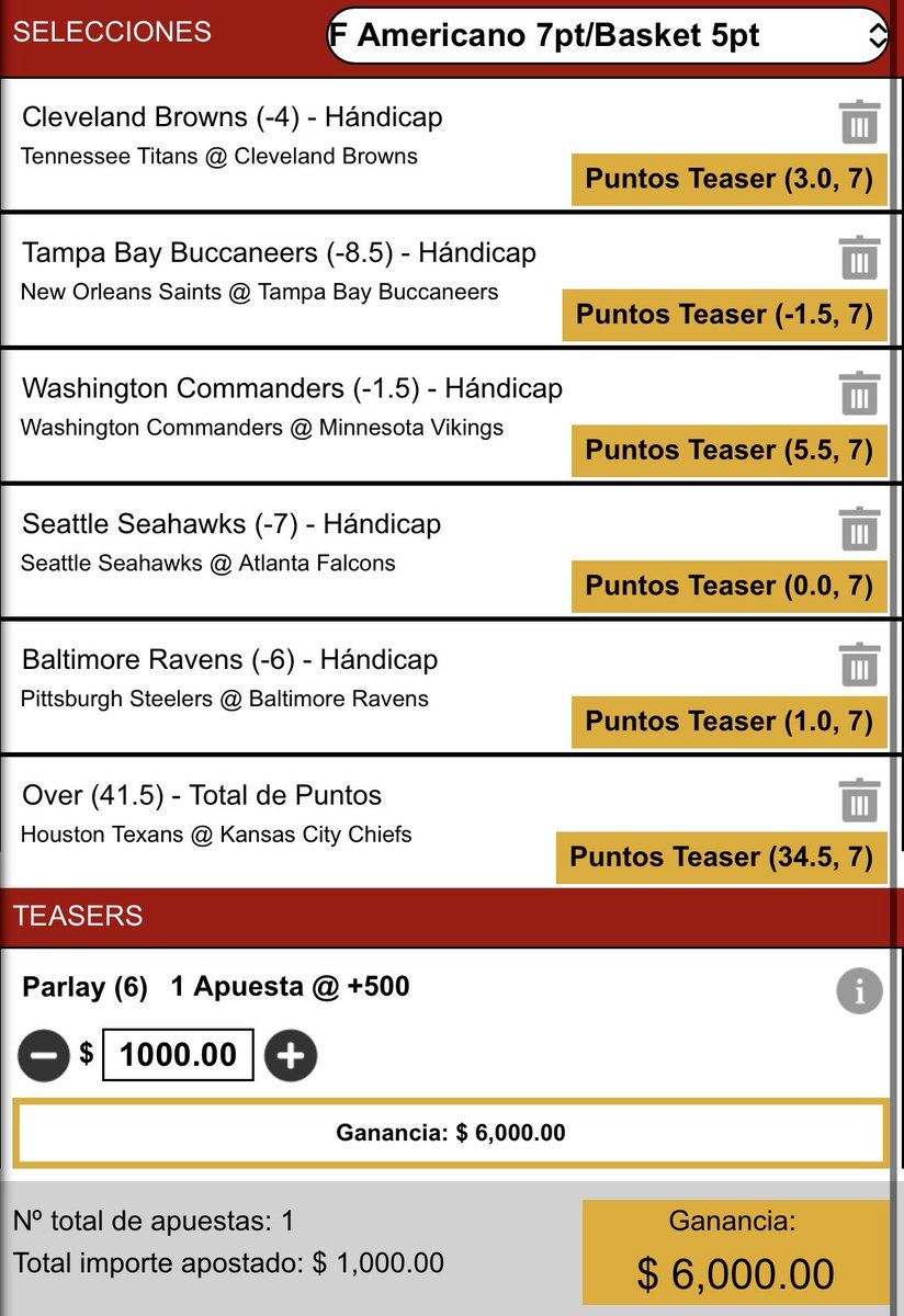 Les traemos el Super Teaser de la semana 14🔥 

Haga 2 Teasers de 3 o 4 juegos para tener mas posibilidades de cobrar 🤑🤑🤑

<a href="/arturobenavidez/">Arturo Benavidez</a> <a href="/quiquegaray/">Enrique Garay</a> <a href="/jonathansierrag/">Jonathan Sierra</a>