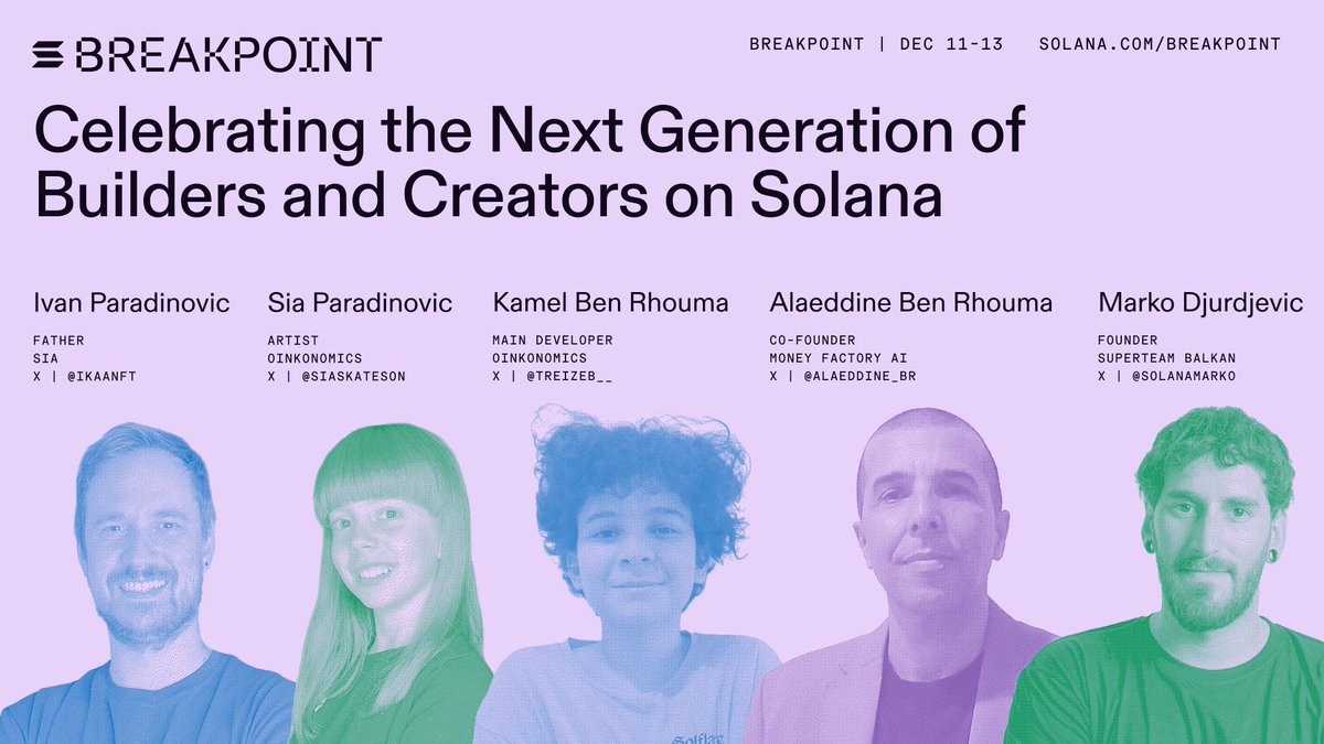 We are proud to announce our team's representation at Solana Breakpoint 2025!

Our Co-Founder, <a href="/alaeddine_br/">Alaeddine BEN RHOUMA | Solana Breakpoint 🇦🇪</a> , and Kamel Ben Rhouma (<a href="/TreizeB__/">TreizeB</a> , Main Developer of Oinkonomics, will be on stage. 
This presence validates our commitment to building the complex foundations for