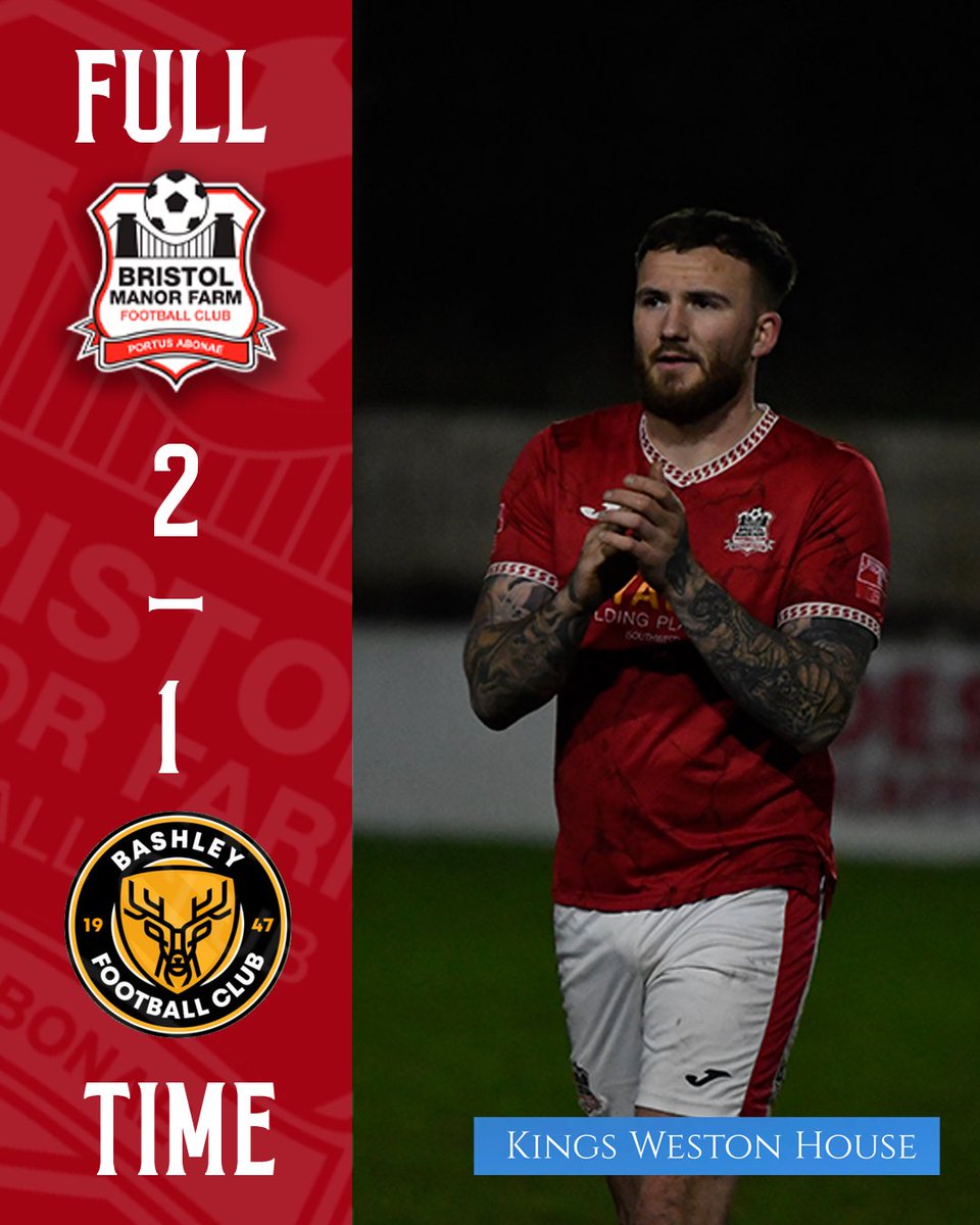 ManorFarmFC's tweet image. FULL TIME | Bristol Manor Farm 2-1 Bashley 

Two brilliant strikes in the first half are enough for the three points at The Creek

#UpTheFarm