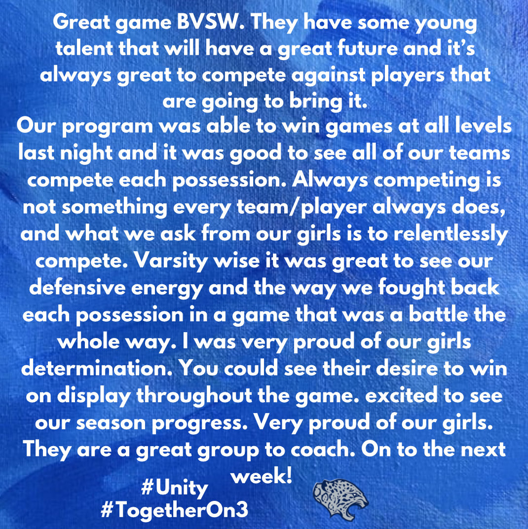 Friday Night “Coach’s Thoughts” 
Game 2 Edition
#Unity
#TogetherOn3