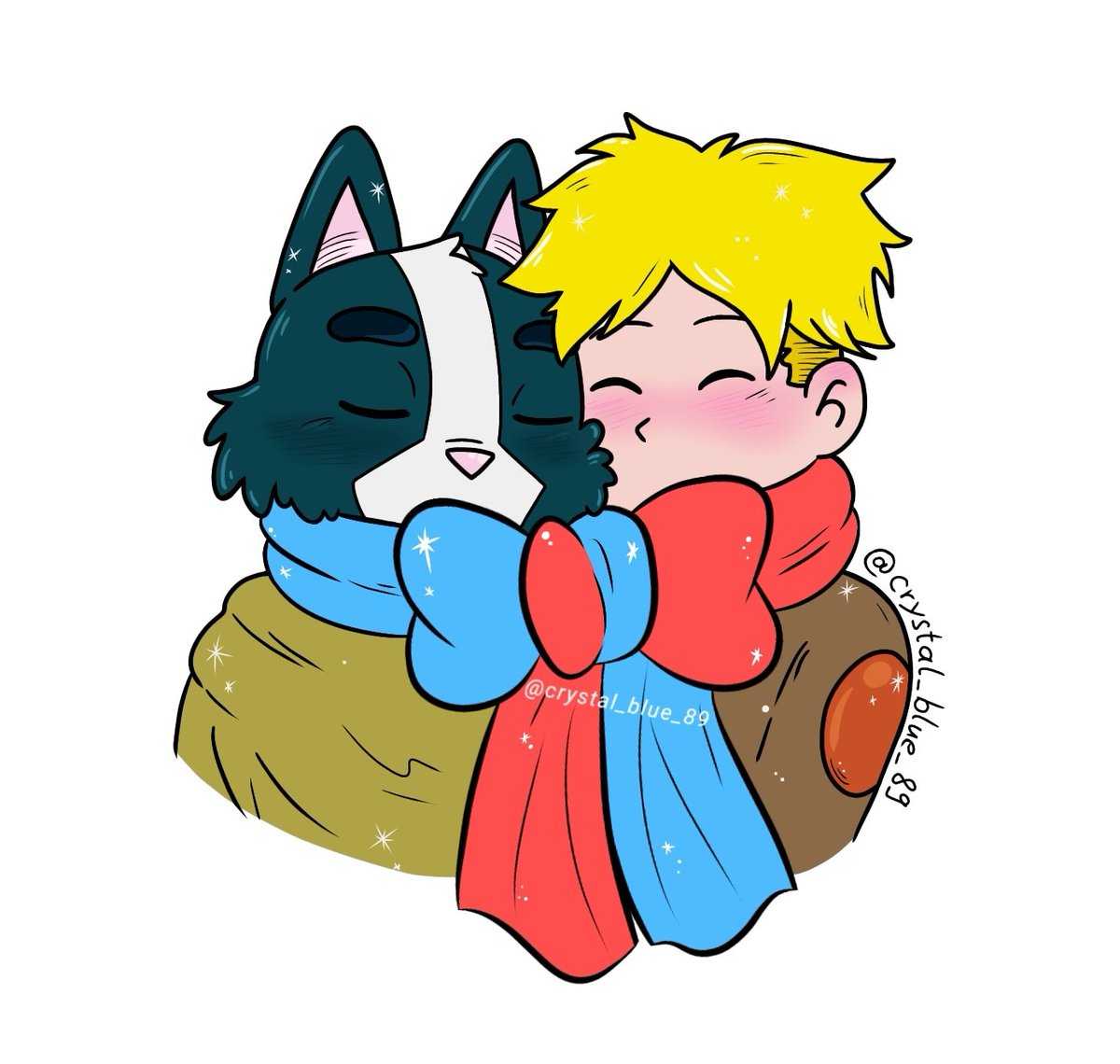 Little Gary/Avocato art sharing a scarf and snuggling together ☺️🎀❄️ #FinalSpace #GaryCato #GaryGoodspeed #Avocato #FinalSpacefanart #fanart