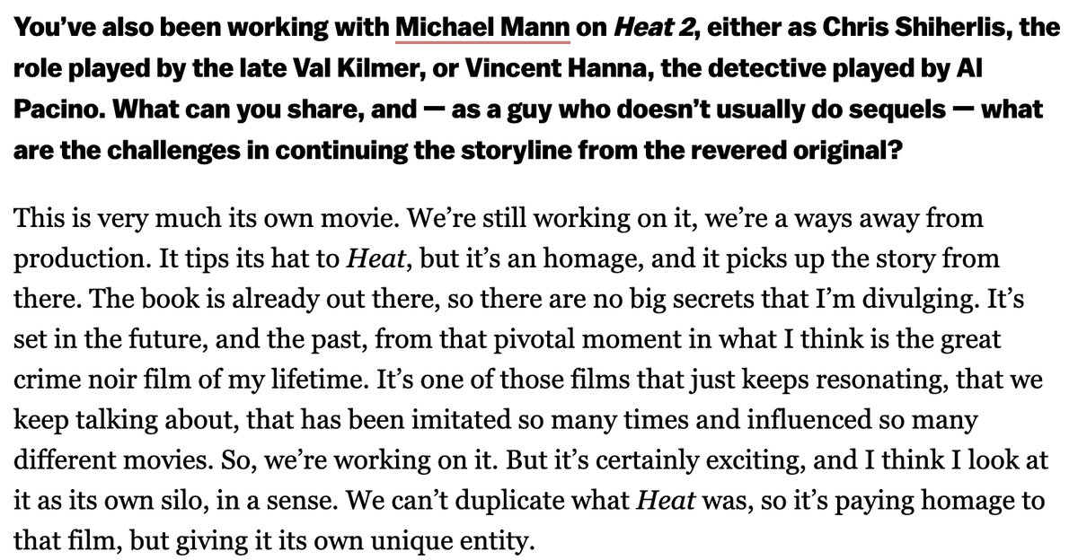 aimhighwillis's tweet photo. DiCaprio confirmed for Michael Mann's Heat 2 - time to get excited @BillSimmons @SeanFennessey @ChrisRyan77 https://t.co/JMowIW4wsG