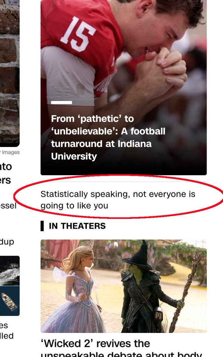 Odd, highly-targeted headline for CNN to put in the middle of their front page for you to read