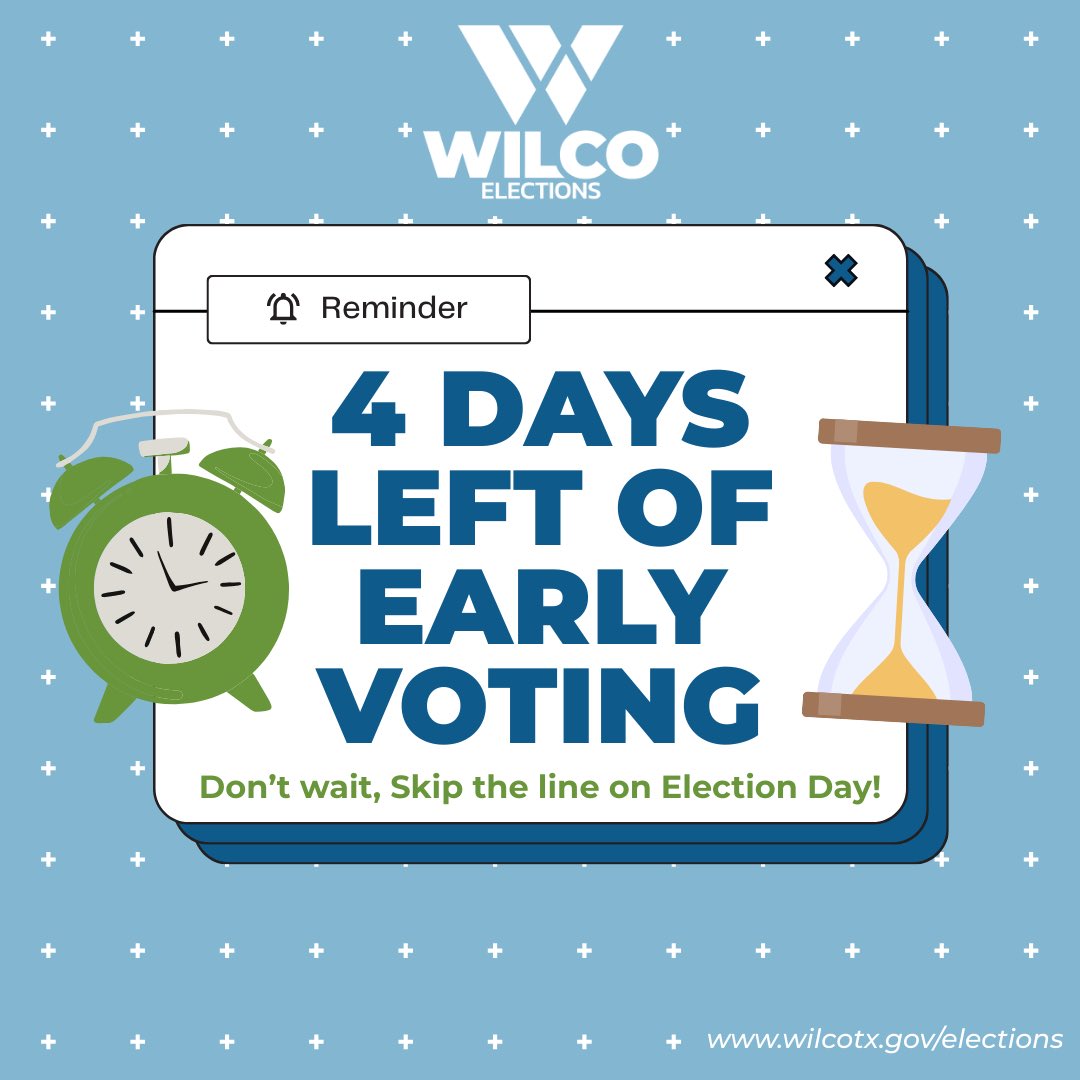 Early voting is happening today for the City of Leander runoff election. We’re open until 6pm tonight. See you soon! 🗳️