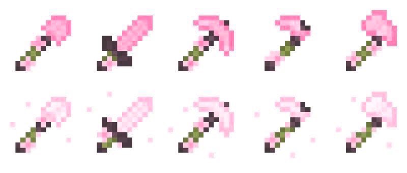 heartipink's tweet image. minecraft blossom tools by fhaerie
