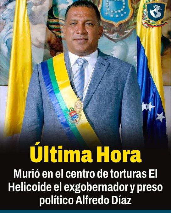🇻🇪 Este sábado murió en manos del régimen de Nicolás Maduro mi amigo personal por mas de 40 años, y  Exgobernador del estado #NuevaEsparta, Alfredo «Alfredito» Díaz Figueroa, en El Helicoide, sede del (Sebin), tras cumplir 13 meses en detención arbitraria.
Q.E.P.D. ¡Justicia!