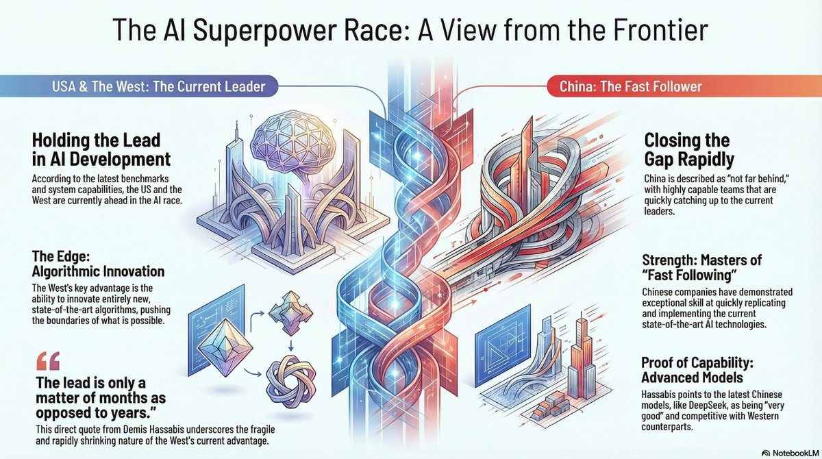 IntuitMachine's tweet image. The Global AI Race according to Demis Hassabis
Source: youtube.com/watch?v=tDSDR7…