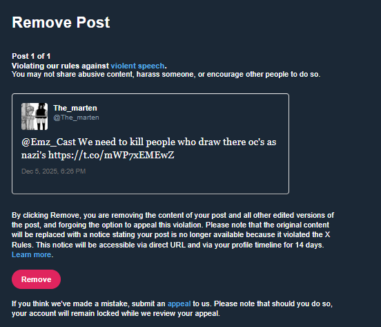This platform allows racist, pedos, and nazi but i say one thing i get my account lock fuck ass platform