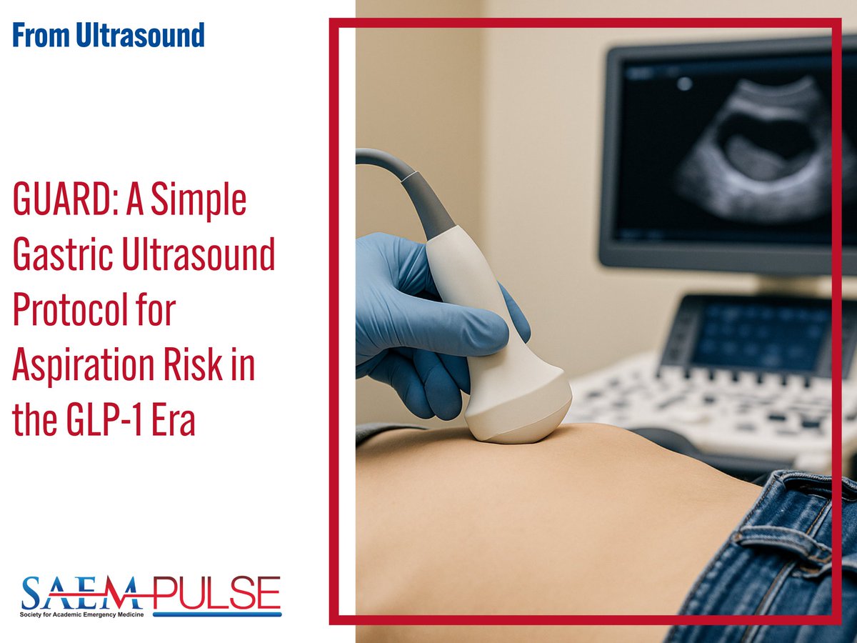 SAEMonline's tweet image. From #Ultrasound in #SAEMPulse: "In the glucagon-like peptide-1 receptor agonist era, relying solely on fasting times is increasingly risky."

Read now: ow.ly/i3PG50XmP9q