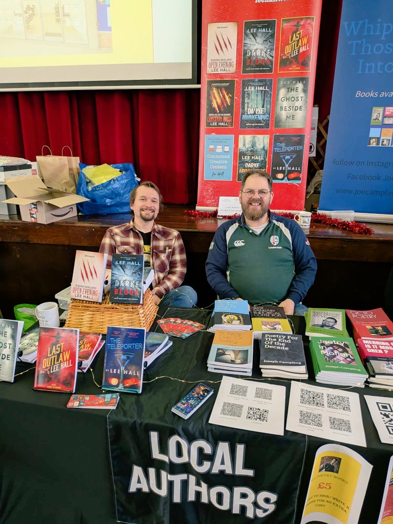 lhallwriter's tweet image. I may have only sold a single book today but I had a lot of fun finally getting out there in person.

I did help my father in law sell 5 copies of his poetry so we did rather well!