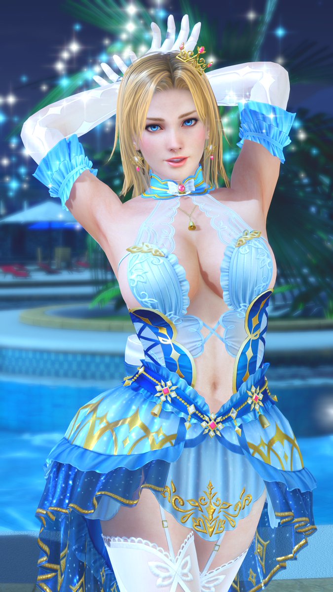 narimet's tweet photo. 遅れましたがティナさん誕生日おめでとうございます🎉🎂🎊✨🥳 
#DOAXVV #ブイブイ #ティナ https://t.co/hWcvPNS197