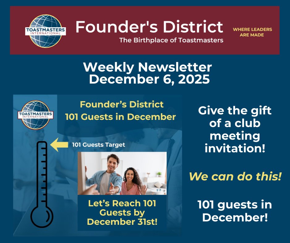 FoundersTM's tweet photo. Founder's District News - We Can Do This! 101 Guests in December! - https://t.co/iM4VQRjEz3 https://t.co/UlTtyzMw2o