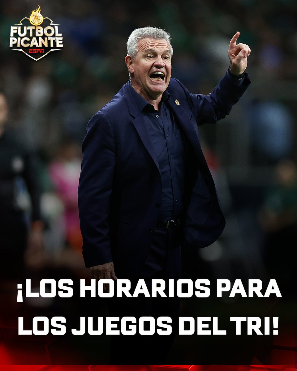 🚨 LISTOS LAS FECHAS Y HORARIOS DE LOS JUEGOS DEL TRI PARA EL MUNDIAL 🚨

🇲🇽 México vs. Sudáfrica 🇿🇦 (11 de junio a las 13:00 horas en CDMX)

🇲🇽 México vs. Corea del Sur 🇰🇷 (18 de junio a las 19:00 horas en Guadalajara)

🇲🇽 México vs. Repechaje UEFA 🇪🇺 (24 de junio a las 19:00